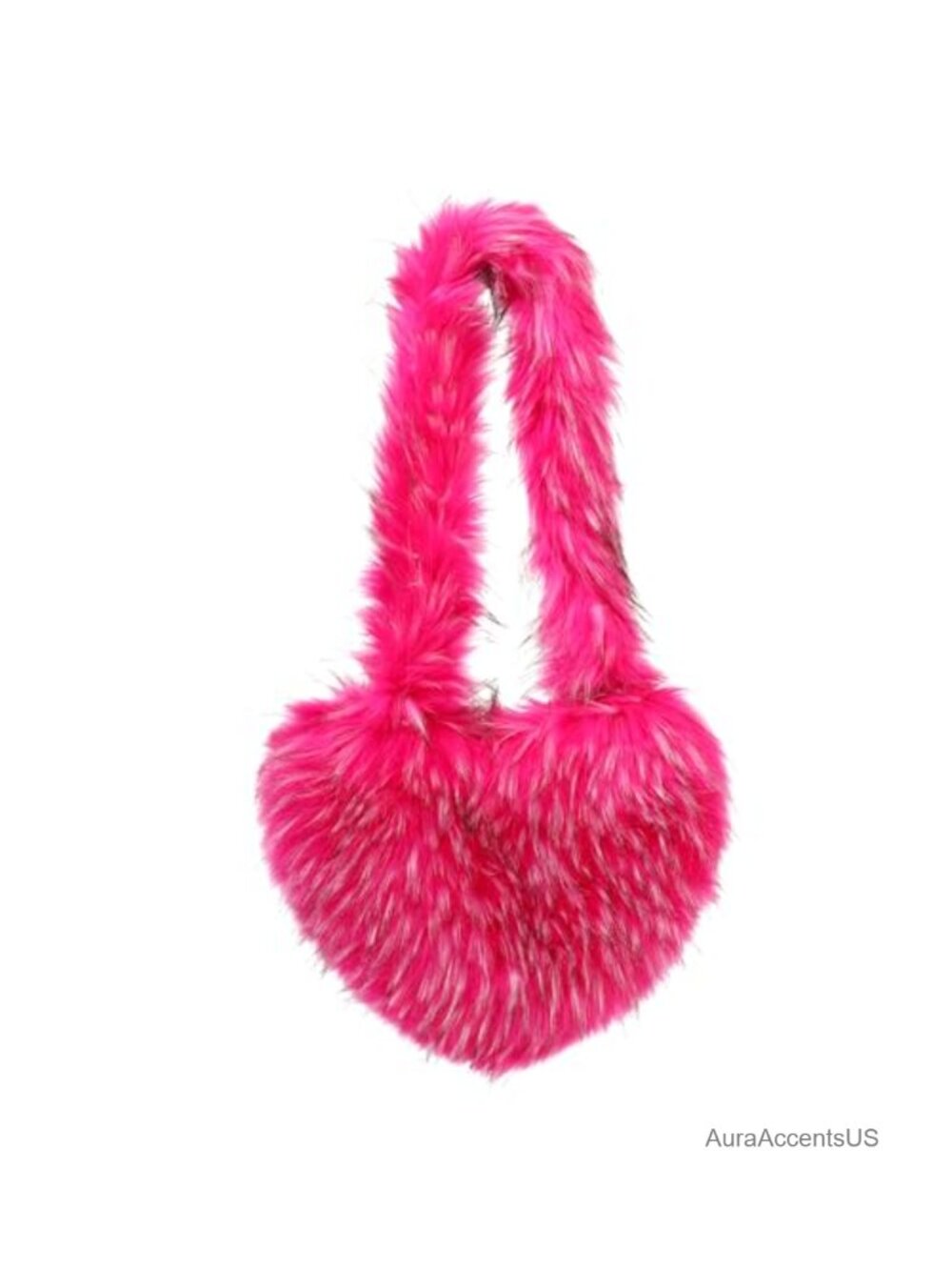 Faux Fur Heart Shaped Crossbody Shoulder Bag Fluffy Y2K